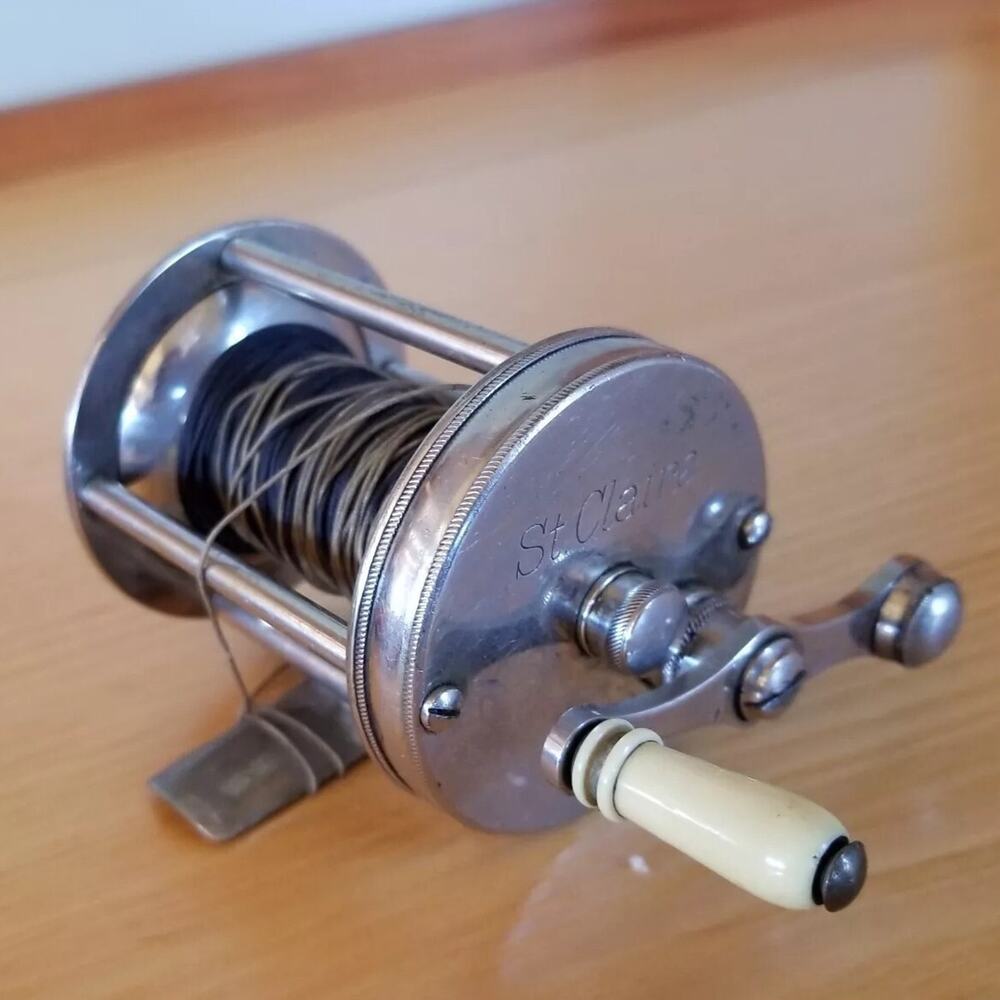 Vintage Montague St. Claire Fishing Reel Casting 60-Yard Metal Foot